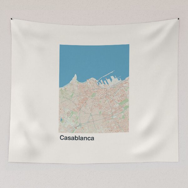 Item preview, Casablanca Minimalistic Map Art designed and sold by MapsNerd.