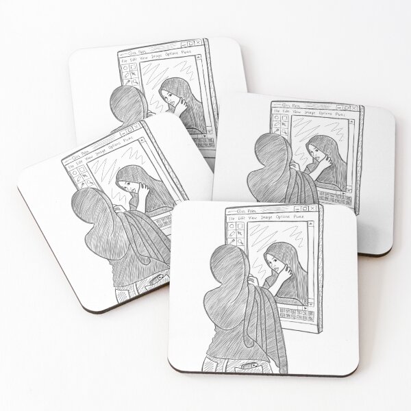 Aperçu de l'œuvre Miroir de la fille de croquis créée et vendue par YOUNG DREAM STORE.