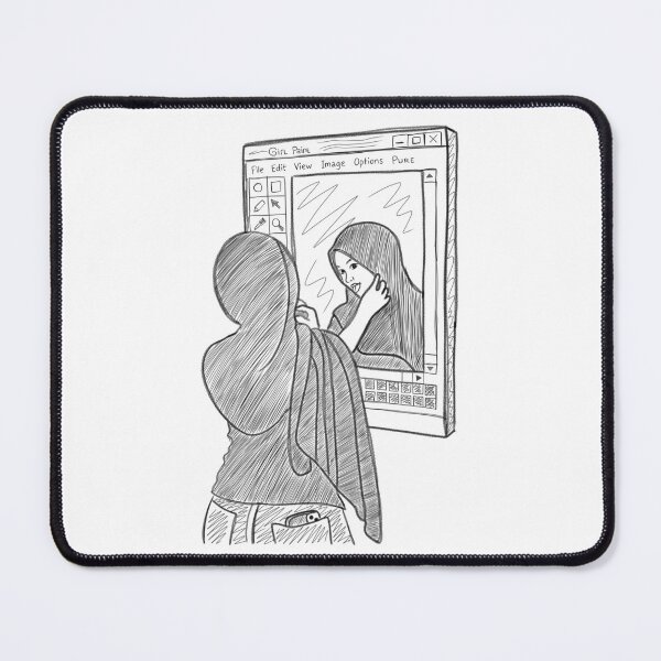 Item preview, Sketch girl mirror designed and sold by YOUNG DREAM STORE.