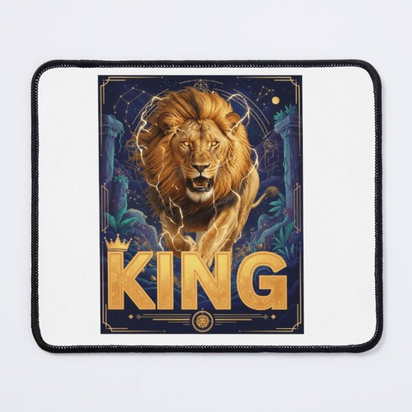 Item preview, King Lion Roaring Golden Mane Lightning Celestial Jungle Art – Lion King Gift designed and sold by GloboStyle Design .