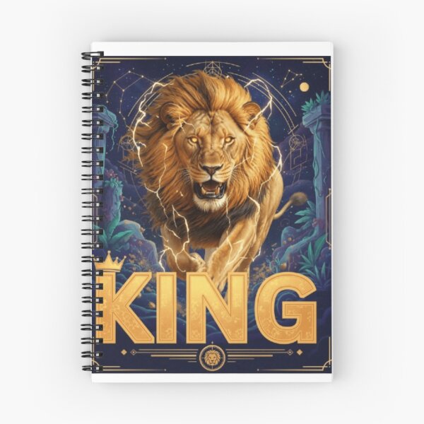 Item preview, King Lion Roaring Golden Mane Lightning Celestial Jungle Art – Lion King Gift designed and sold by GloboStyle Design .