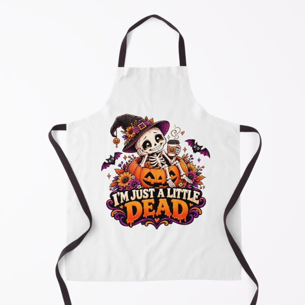 Item preview, I’m Just a Little Dead – Funny Halloween Skeleton Pumpkin Coffee Design designed and sold by Pixanova.