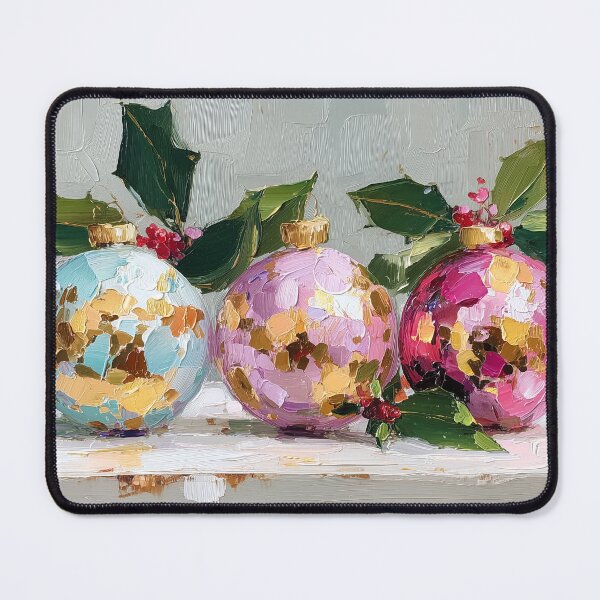 Item preview, Textured Pastel Christmas Ornaments with Gold Leaf designed and sold by colorful-white.