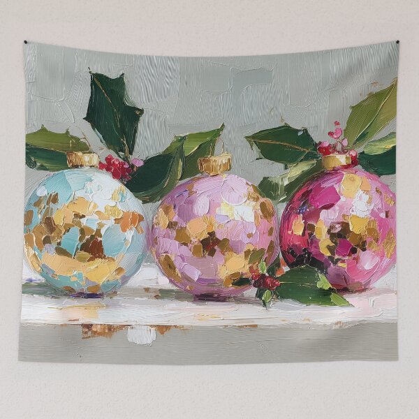 Item preview, Textured Pastel Christmas Ornaments with Gold Leaf designed and sold by colorful-white.