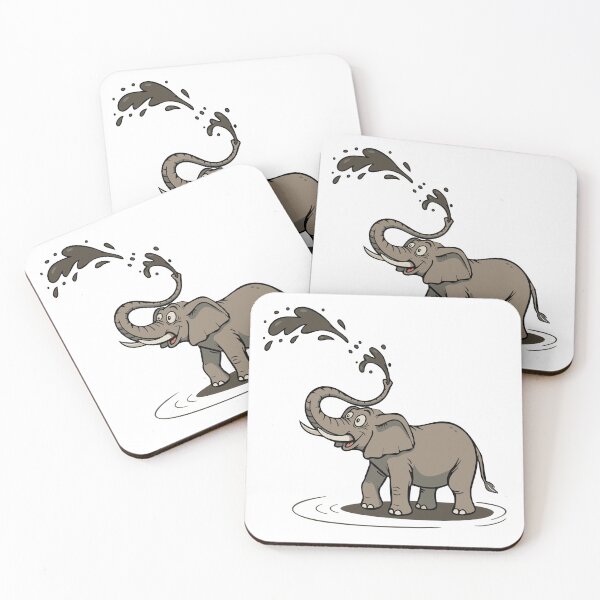 Item preview, Whimsical Mud Slinging Cartoon Elephant  designed and sold by vivendulies.