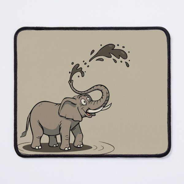 Item preview, Whimsical Mud Slinging Cartoon Elephant designed and sold by vivendulies.