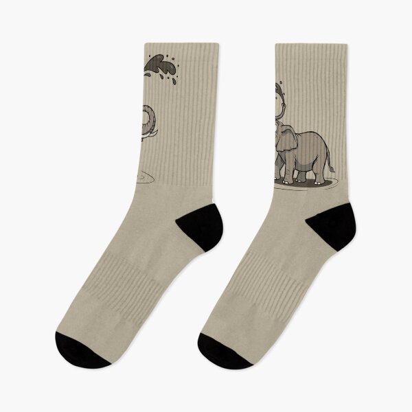 Item preview, Whimsical Mud Slinging Cartoon Elephant  designed and sold by vivendulies.