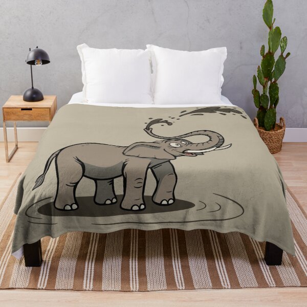 Item preview, Whimsical Mud Slinging Cartoon Elephant  designed and sold by vivendulies.