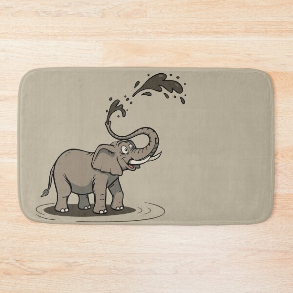 Artikelvorschau, Skurriler, mit Schlamm werfender Cartoon-Elefant entworfen und verkauft von vivendulies.