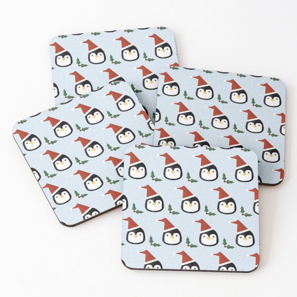 Item preview, Christmas penguins on blue designed and sold by reneesillus.