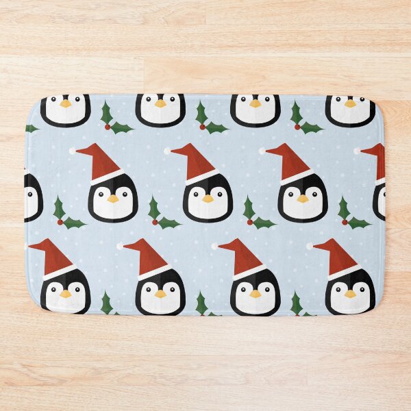 Item preview, Christmas penguins on blue designed and sold by reneesillus.