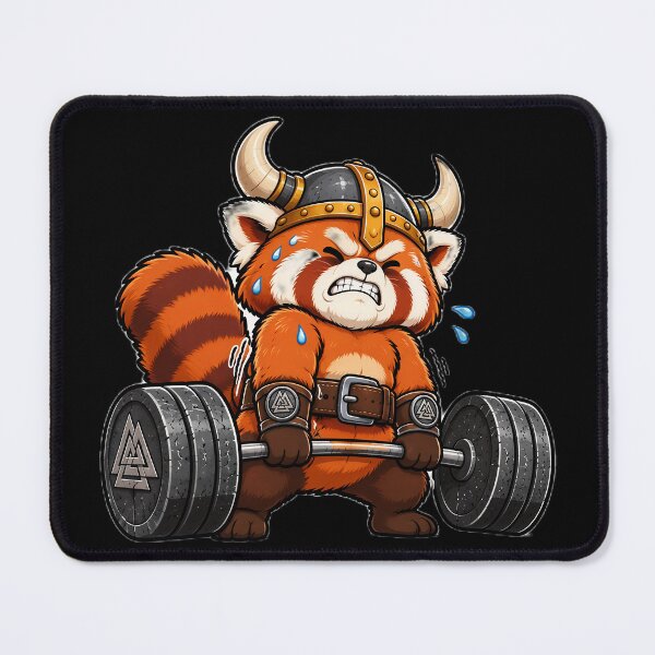 Item preview, Cute Red Panda Viking Gym Heavy Lifting designed and sold by ValhallaHub.