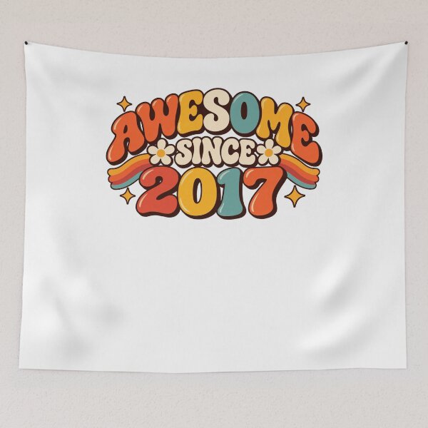 Item preview, Awesome Since 2017 Birthday Born In Year Seven Years Old designed and sold by drawwiika+44.