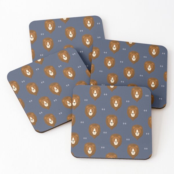 Item preview, Lion heads on blue designed and sold by reneesillus.