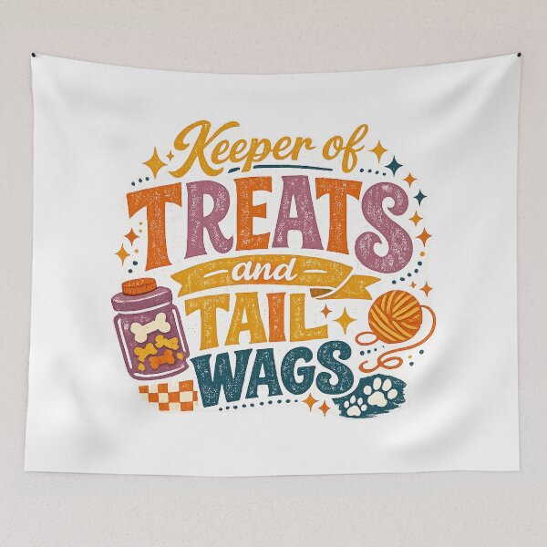 Item preview, Keeper of Treats and Tail Wags Funny Pet Lover Dog Mom Retro Design designed and sold by inkoutninja.