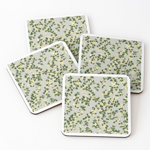 Item preview, White Myrtle Blossom & Delicate Leaf Sage Pattern designed and sold by Studio BC.