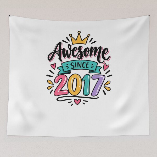 Item preview, Awesome Since 2017 Birthday Born In 2017 Seven Year Old Kid designed and sold by drawwiika+44.