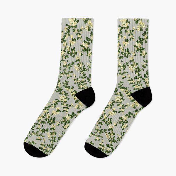 Item preview, White Myrtle Blossom & Delicate Leaf Sage Pattern designed and sold by Studio BC.