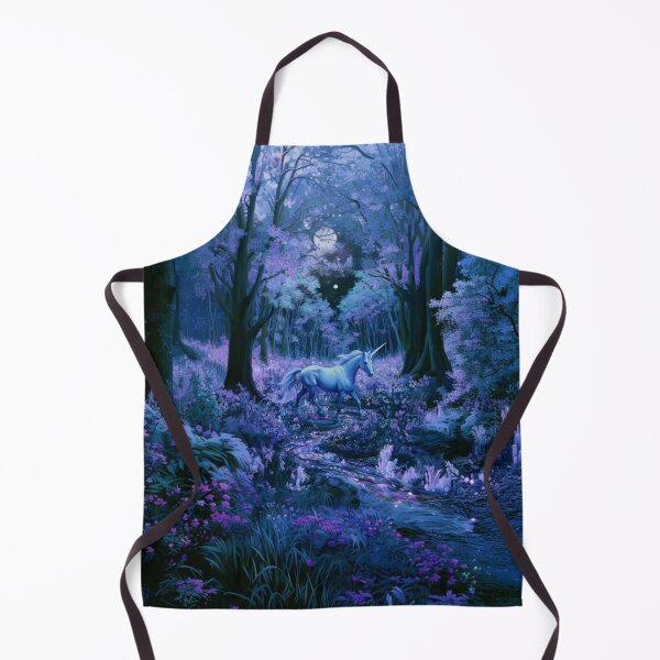 Item preview, A graceful Unicorn galloping through an enchanted forest filled with glowing flowers and crystal streams beneath moonlight, Fantasy & Mythological Creatures designed and sold by CDC40.