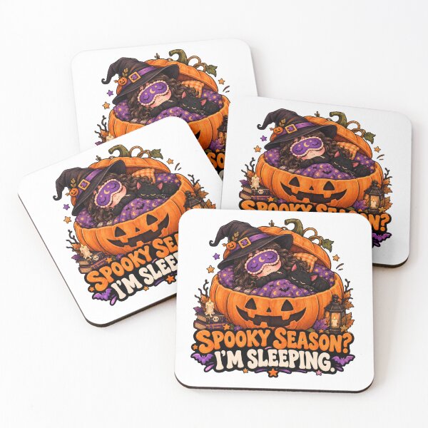 Item preview, Spooky Season I’m Sleeping Halloween Pumpkin Cat Witch Cute Design designed and sold by Pixanova.