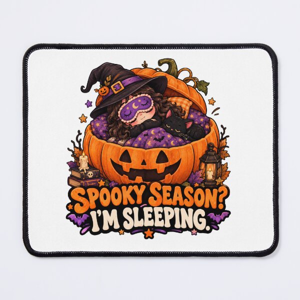 Item preview, Spooky Season I’m Sleeping Halloween Pumpkin Cat Witch Cute Design designed and sold by Pixanova.