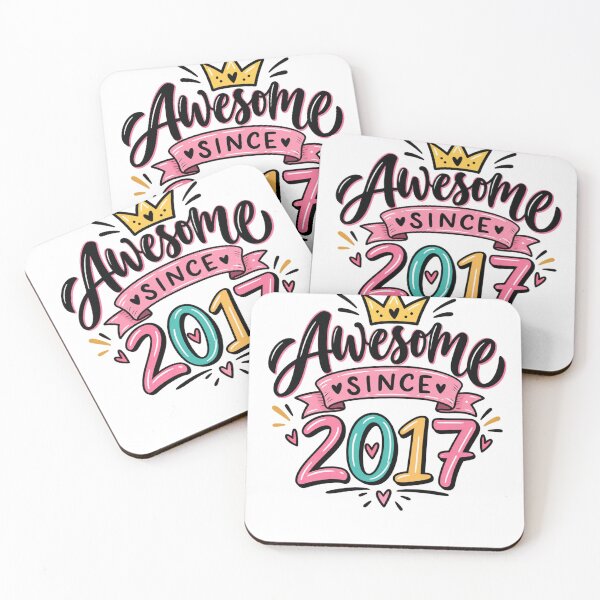 Item preview, Awesome Since 2017 Birthday Born Year Girl Celebration designed and sold by drawwiika+44.