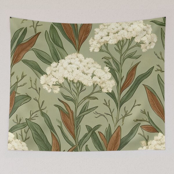 Item preview, Australian Rice Flower & Ochre Foliage Botanical Pattern designed and sold by Studio BC.