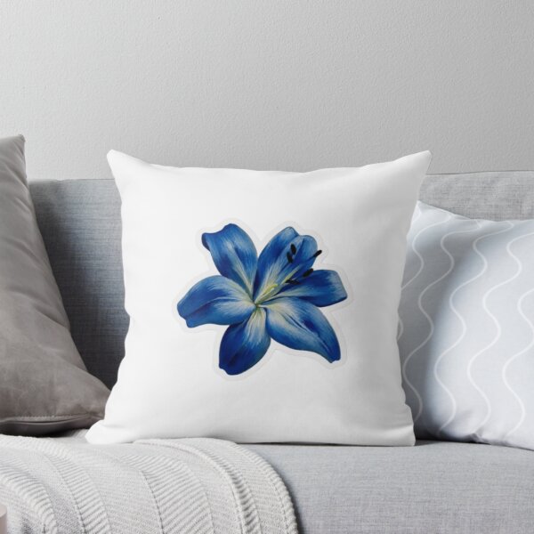 Item preview, Blue Lily Flower Summer Botanical Aesthetic Print designed and sold by bellasaint.