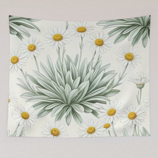 Item preview, Silver Bush White Paper Daisy Botanical Pattern    designed and sold by Studio BC.