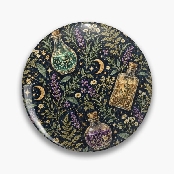 Item preview, Dark Academia - The Alchemist's Garden - Seamless Magical Herb Pattern designed and sold by Lichtisign.