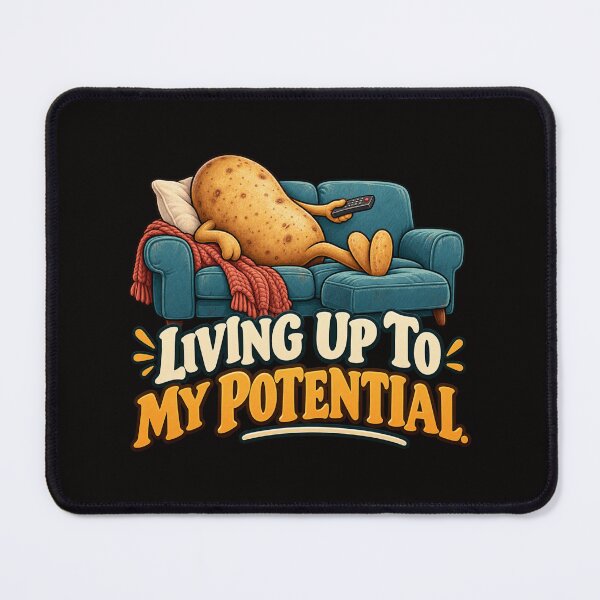 Item preview, Living Up to My Potential – Funny Couch Potato Humor designed and sold by Tadeusz1.