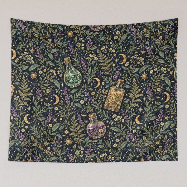 Item preview, Dark Academia - The Alchemist's Garden - Seamless Magical Herb Pattern designed and sold by Lichtisign.