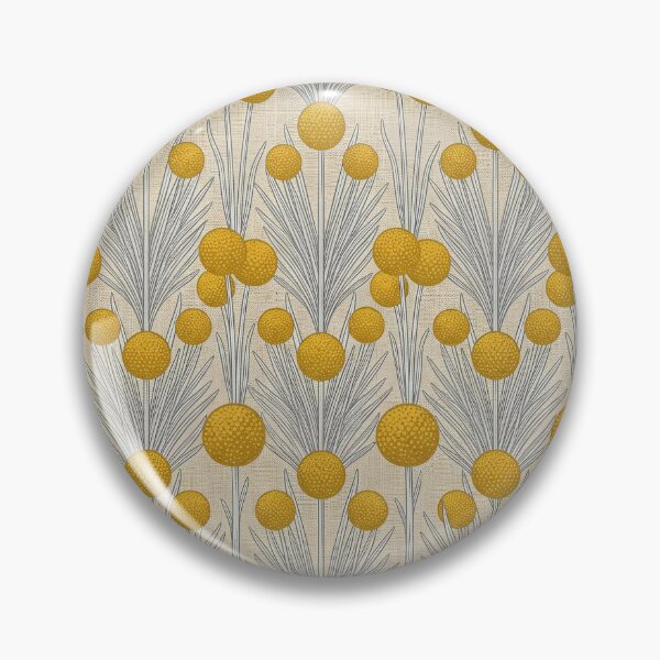 Item preview, Golden Billy Button Craspedia Retro Trellis Pattern designed and sold by Studio BC.