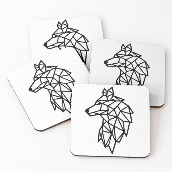 Item preview, Geometric Wolf Head - Minimalist Polygon Line Art designed and sold by UrbanCoo.
