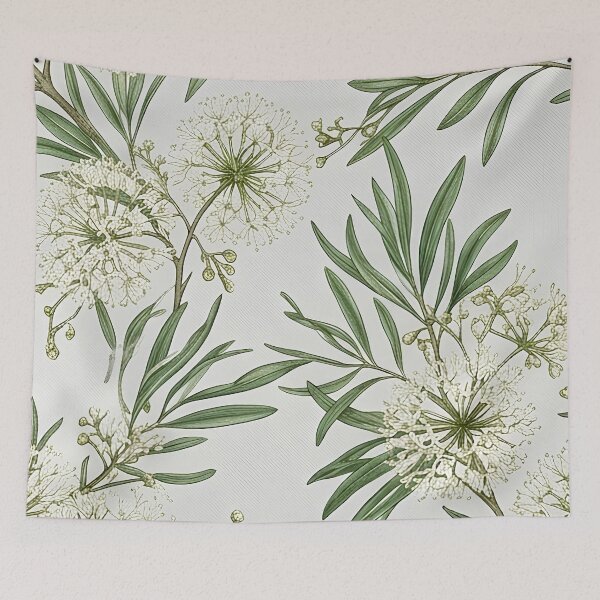 Item preview, White Pincushion Hakea Australian Native Floral Pattern designed and sold by Studio BC.