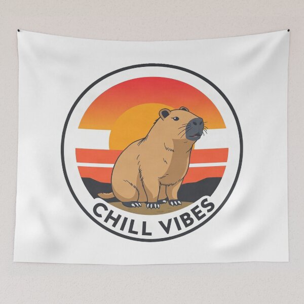 Item preview, Retro Sunset Capybara Road Trip designed and sold by Arc2020.