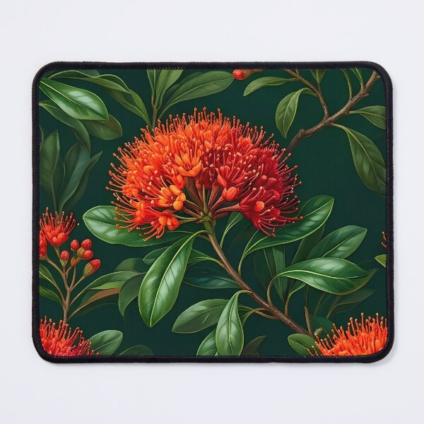Item preview, Scarlet Red Flowering Gum Dark Botanical Pattern designed and sold by Studio BC.
