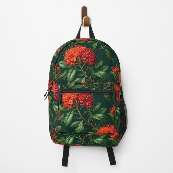 Item preview, Scarlet Red Flowering Gum Dark Botanical Pattern designed and sold by Studio BC.