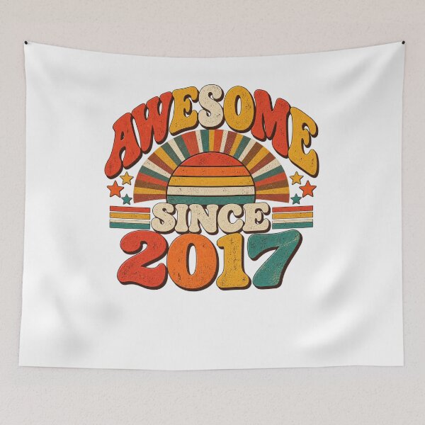 Item preview, Awesome Since 2017 Kids Birthday Seven Year Old Born 2017 designed and sold by drawwiika+44.