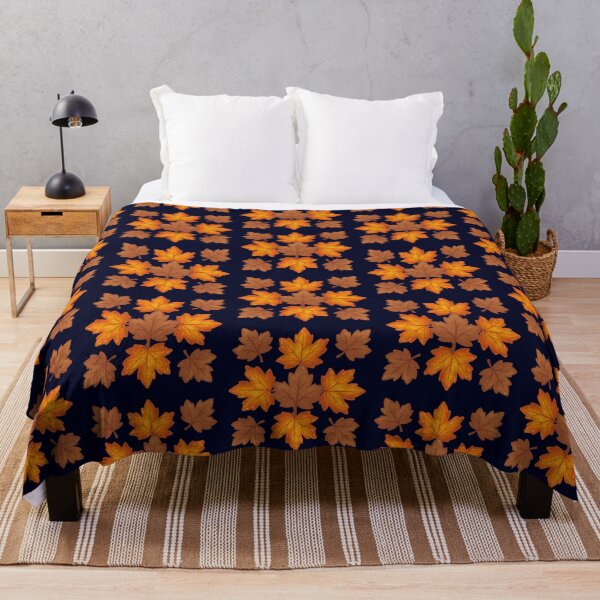 Item preview, Midnight Blue Background Vintage Autumn Leaves Seamless Pattern Art designed and sold by ​Jyoti Digital Artist.