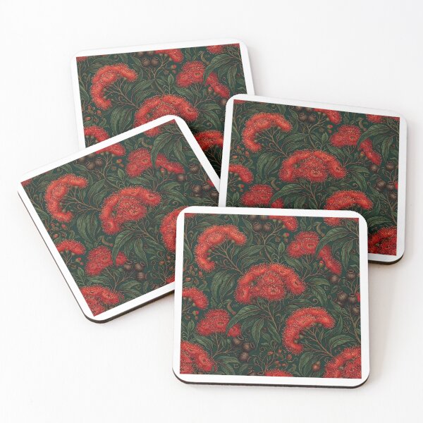 Item preview, Crimson Bloodwood Gum Blossom Deep Woodland Pattern designed and sold by Studio BC.
