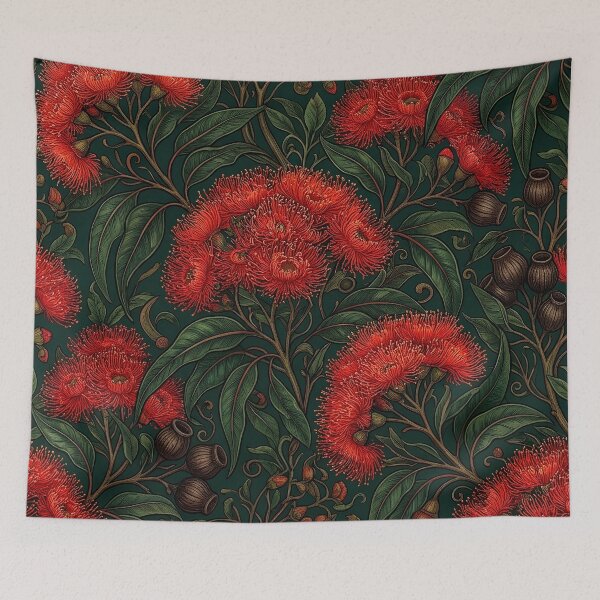 Item preview, Crimson Bloodwood Gum Blossom Deep Woodland Pattern designed and sold by Studio BC.