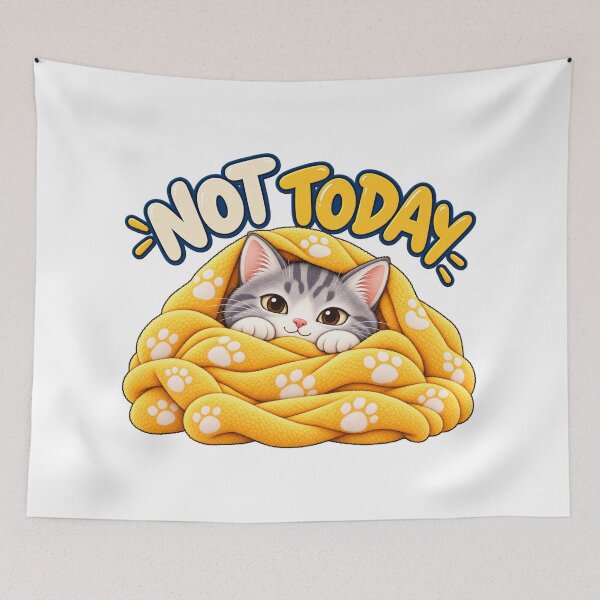 Item preview, Not Today Funny Cat Cozy Blanket Cute designed and sold by Nicha Studio.