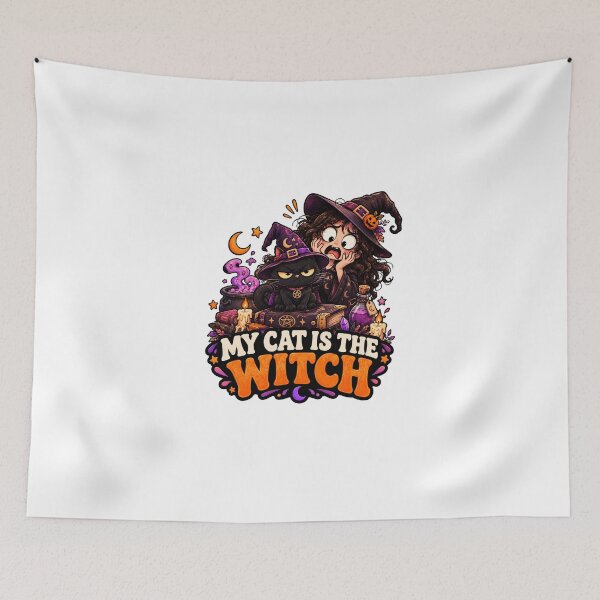 Item preview, My Cat Is the Witch Halloween Black Cat Funny Witchy Design designed and sold by Pixanova.