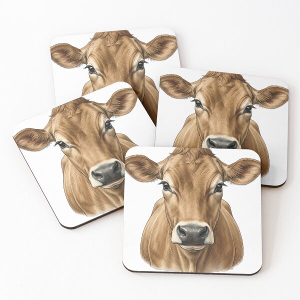 Item preview, Vintage Naturalist Jersey Cow Portrait — Antique Cattle Breed Art designed and sold by Catch333.