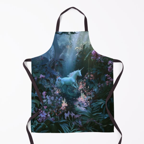 Item preview, A graceful Unicorn galloping through an enchanted forest filled with glowing flowers and crystal streams beneath moonlight, Fantasy & Mythological Creatures designed and sold by CDC40.