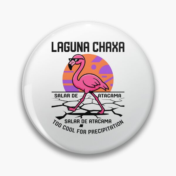 Artikelvorschau, Salar de Atacama. Cooler Flamingo mit Sonnenbrille | Retro-Reiseemblem aus Chile entworfen und verkauft von MyHappyArtShop.