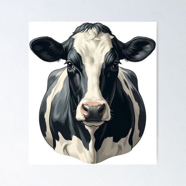 Item preview, Vintage Naturalist Holstein Cow Portrait — Antique Cattle Breed Art designed and sold by Catch333.
