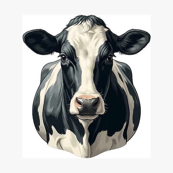 Item preview, Vintage Naturalist Holstein Cow Portrait — Antique Cattle Breed Art designed and sold by Catch333.