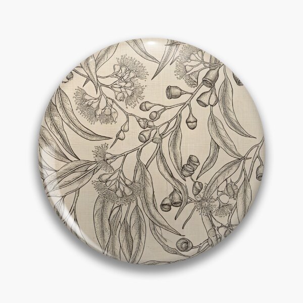 Item preview, Monochromatic Eucalyptus Sketch Vintage Botanical Pattern designed and sold by Studio BC.